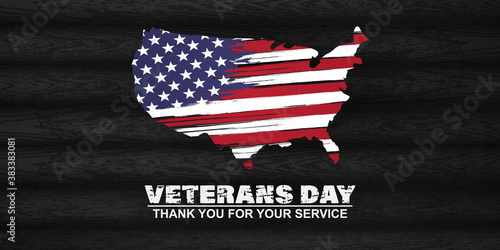 veterans day, November 11, modern brush design and wooden background vector illustration 