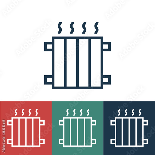 Linear vector icon with warm battery