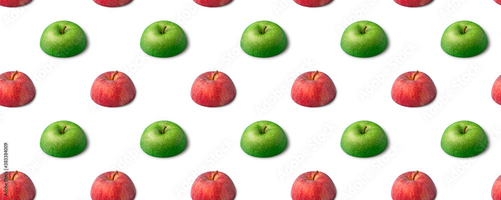 Fruit seamless pattern made of ripe green and red apples Fruit seamless pattern made of ripe green and red apples