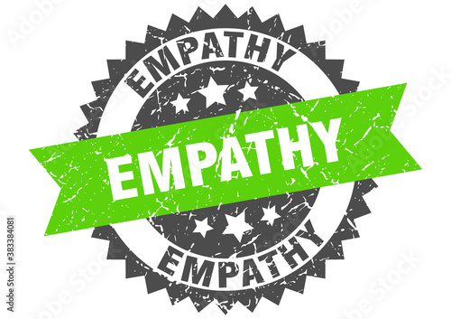 empathy stamp. grunge round sign with ribbon