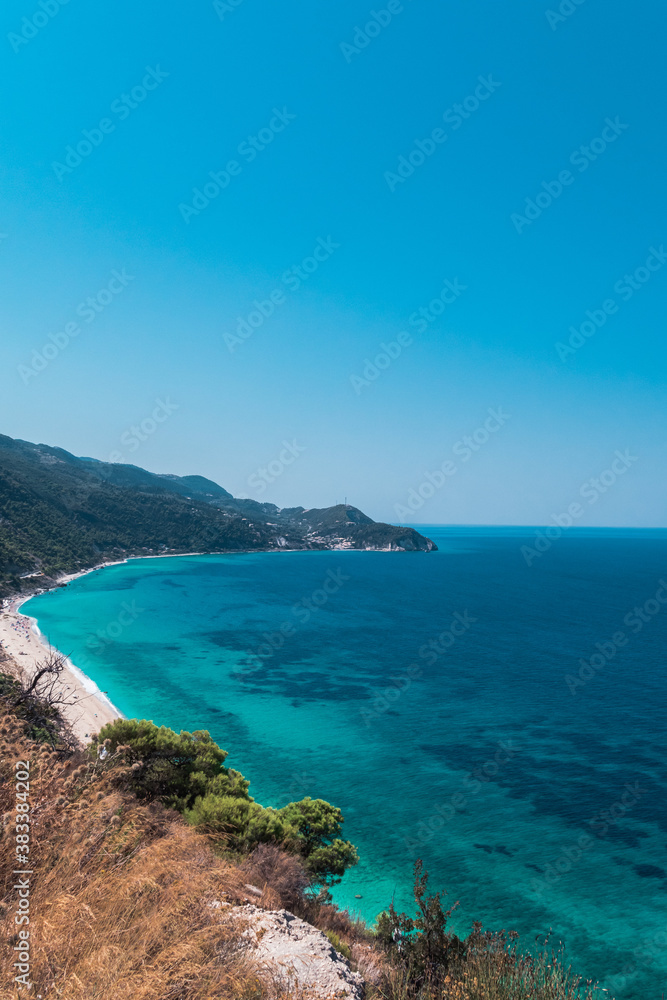 Beach on the Ionian sea, Lefkada island, Greece.