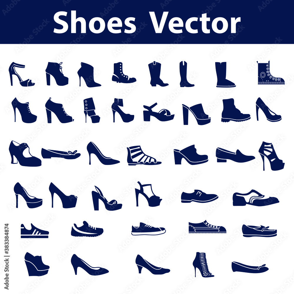shoes vector icons, man shoes symbol, shoes graphic design elements, vector illustration template.vector illustration