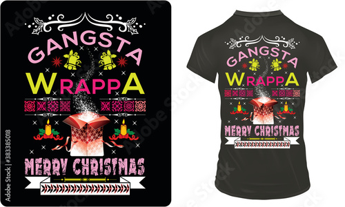 Christmas T-Shirt design Collection. Vector illustration isolated on white & Black background Santa Little Sweetie and Santa Looks a lot like daddy For T-Shirts, mugs, baby prints and decoration.