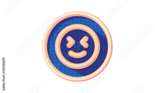 Emoji Smiley Icon Set design as dotted plastic glance badge