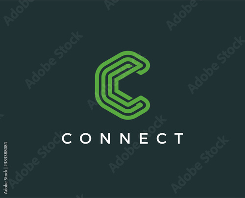 minimal letter c logo template - vector illustration