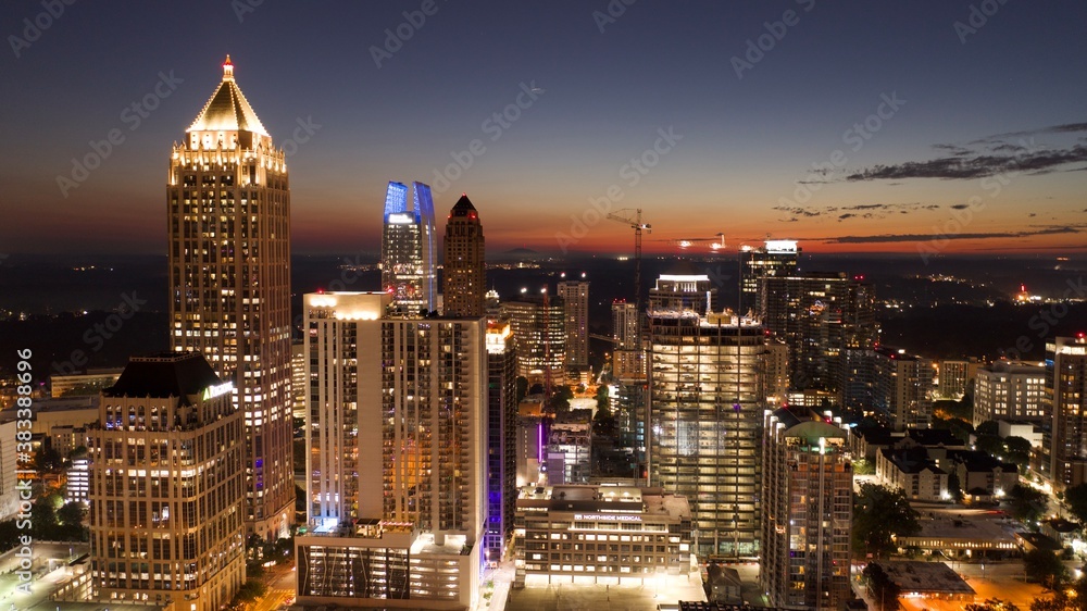 Obraz premium Sunset Atlanta Skyline