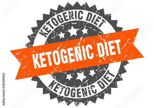ketogenic diet stamp. grunge round sign with ribbon