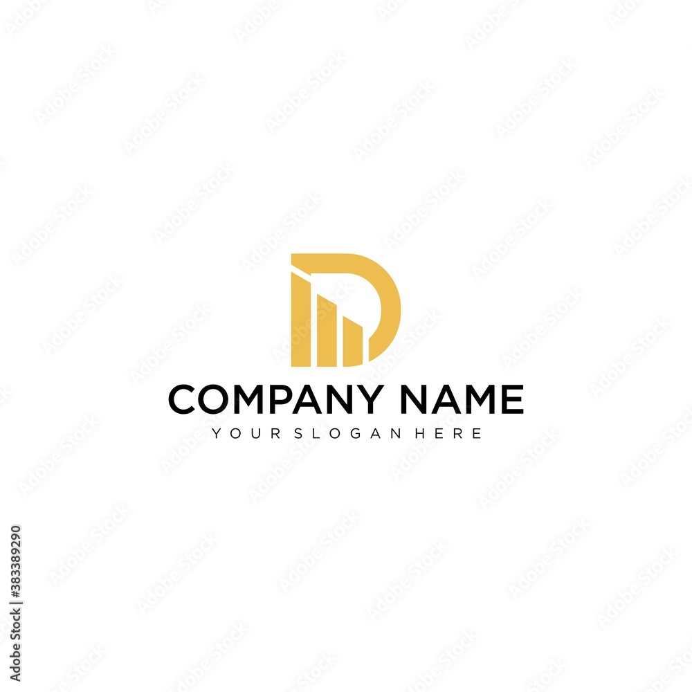 Clean and stylish logo forming the letter D with business card templates. Clean and stylish logo forming the letter D with business card templates.