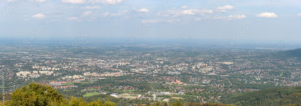 Panoramic view of Bielsko-Biala city in Poland