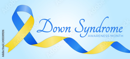 Blue Down Syndrome Awareness Month Banner Illustration