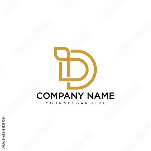 Clean and stylish logo forming the letter D with business card templates.
