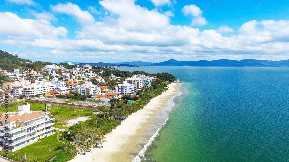Canasvieiras Beach - Florianópolis. Aerial view of Canasvieiras beach in Santa Catarina
