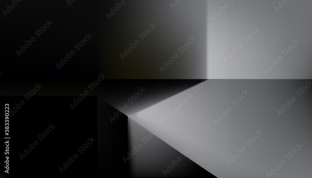 Minimal cosmetic background for product presentation. Light Shining Down black plaster wall.Vector illustration, eps10