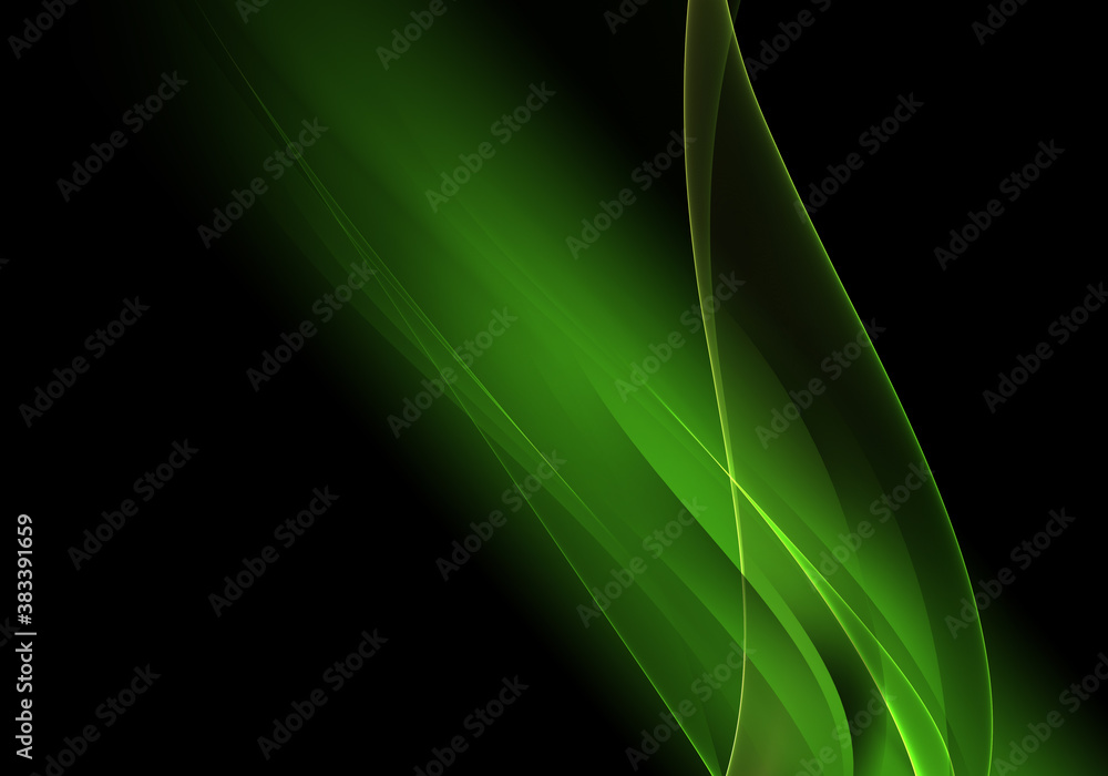 Obraz premium Abstract background waves. Black and kelly green abstract background for wallpaper or business card