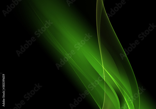 Abstract background waves. Black and kelly green abstract background for wallpaper or business card photo