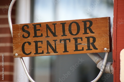 Senior Center Sign in Black and Brown.