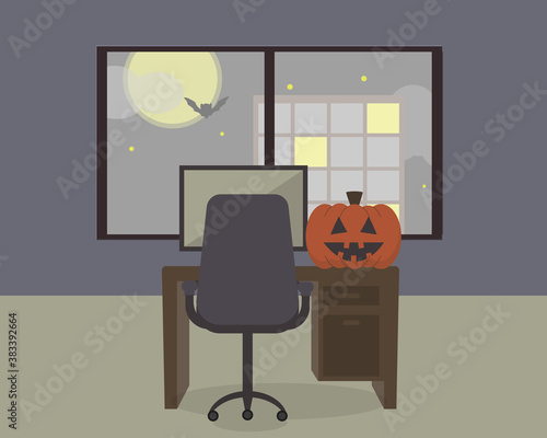 Happy Halloween at office vector