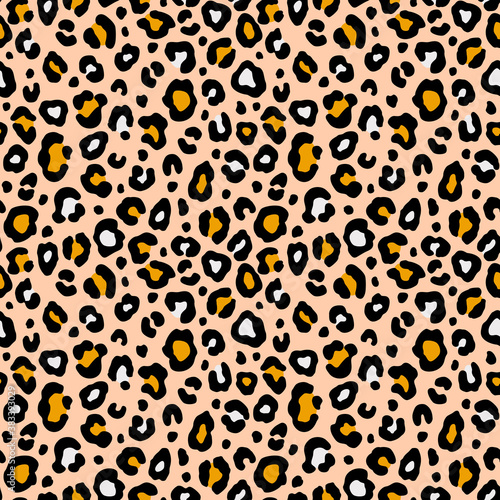 Colorful leopard seamless pattern. Fashion stylish vector texture.