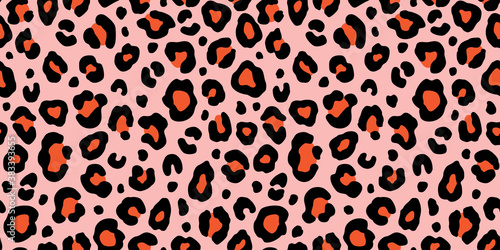 Colorful leopard seamless pattern. Fashion stylish vector texture.