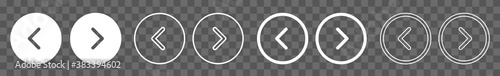 Back Next Button Icon Circle White | Previous Forward Buttons Illustration | Video Audio Player Navigate Symbol | Left Right Logo | Game Arrow Sign | Isolated Transparent | Variations