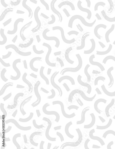 Vector hipster seamless pattern with brush stroke elements. Stylish monochrome abstract background.