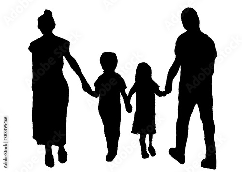 人物のシルエットのパーツ素材