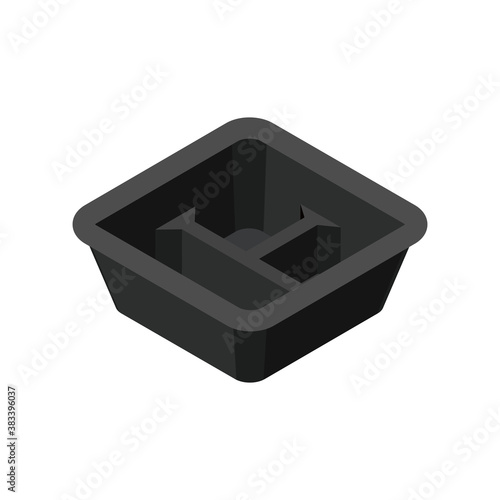 Empty take-out containers. Isometric colorful illustration.
