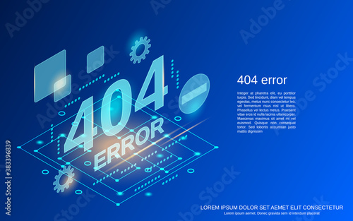 404 error page flat isometric vector concept illustration