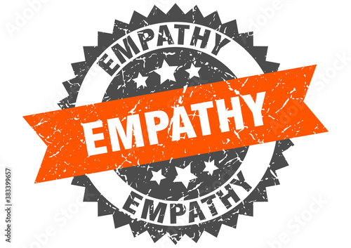 empathy stamp. grunge round sign with ribbon