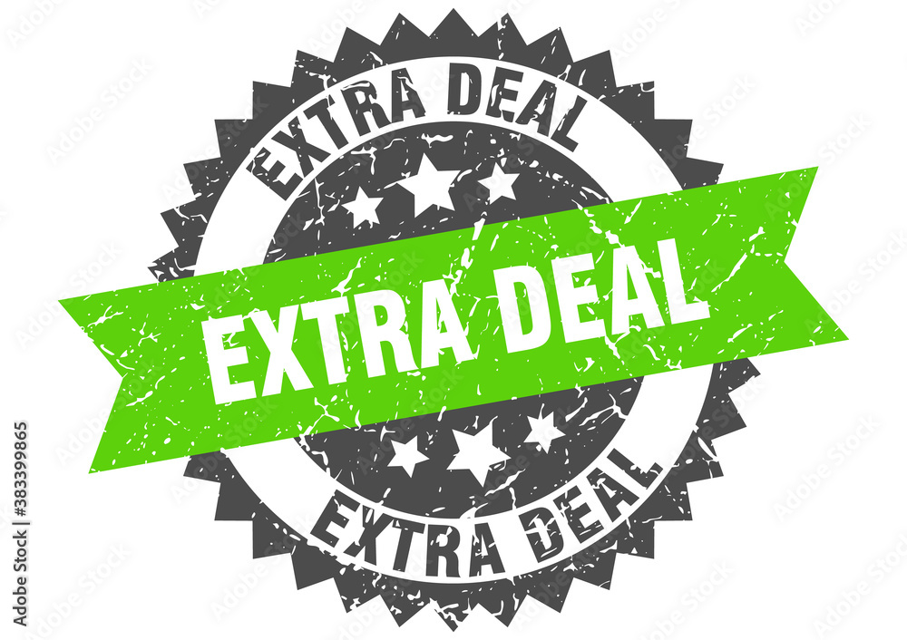 Obraz premium extra deal stamp. grunge round sign with ribbon