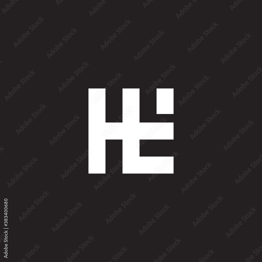 abstract letter ht simple geometric square logo vector abstract letter ht simple geometric square logo vector