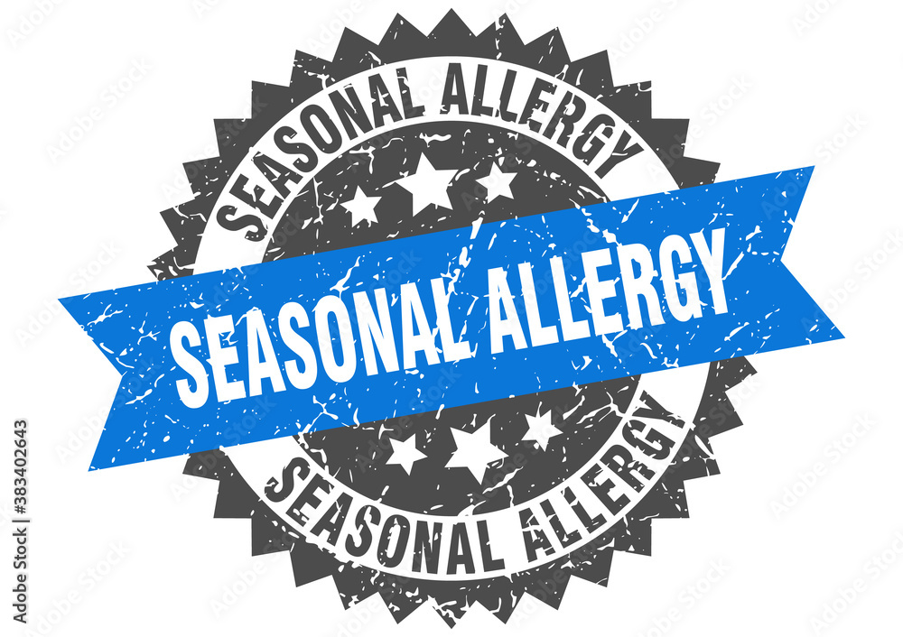 Obraz premium seasonal allergy stamp. grunge round sign with ribbon
