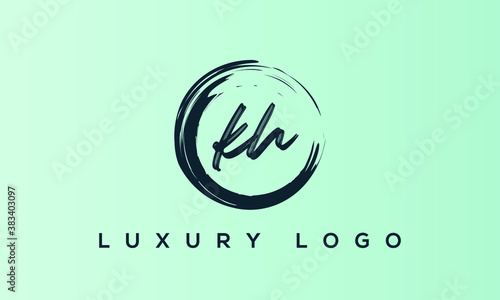 KH logo letter monogram alphabet initial icon vector design.