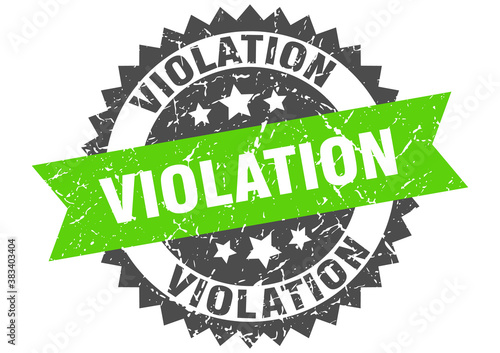 violation stamp. grunge round sign with ribbon