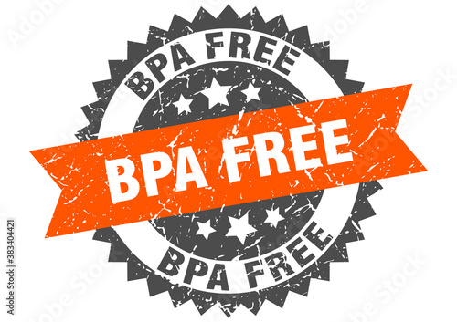 bpa free stamp. grunge round sign with ribbon