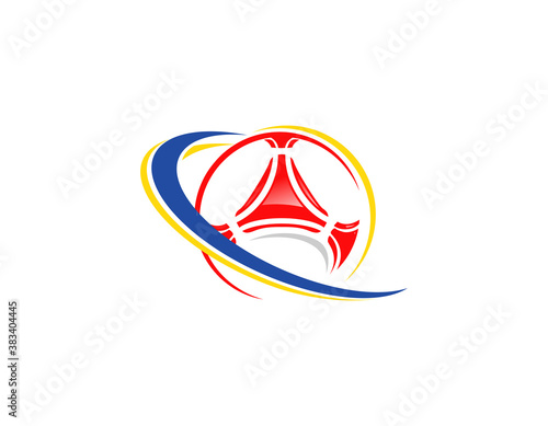 Modern soccer symbol logo design illustration