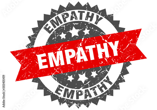 empathy stamp. grunge round sign with ribbon