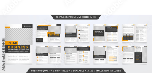 business brochure template with clean style and minimalist layout concept use for business proposal and annual report