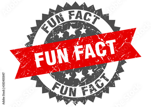 fun fact stamp. grunge round sign with ribbon