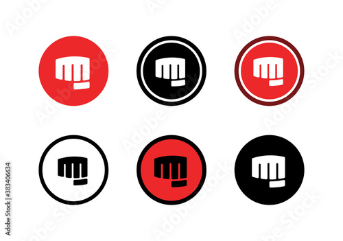 Forward punch logo design template elements, fist symbol illustration, martial art icon set - Vector