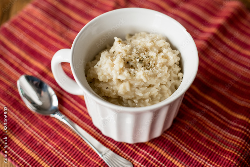Risotto in handled mug Risotto in handled mug