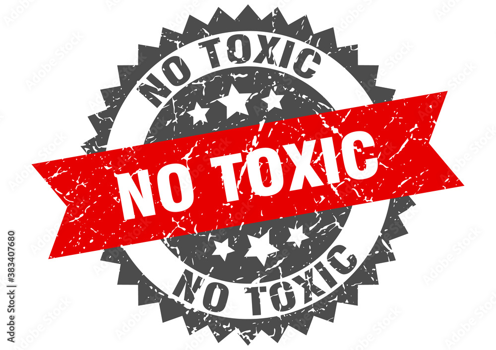 Obraz premium no toxic stamp. grunge round sign with ribbon