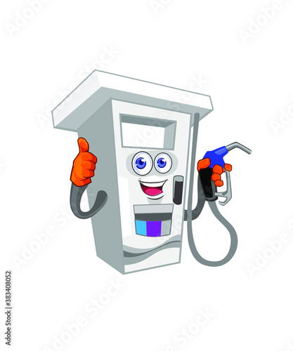 pump gas mascot cartoon in vector