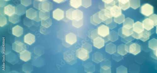 bright hex bokeh on a blue background