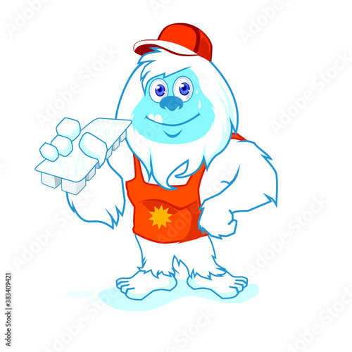 yeti bigfoot cartoon in vector