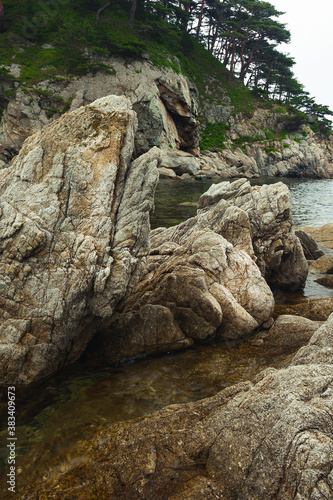 Rocks and sea, rocky coastline of the Bay.