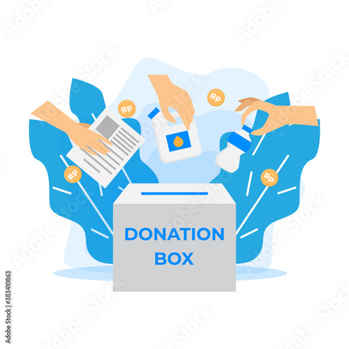 Recycle Trash Donation concept illustration, perfect for banner, mobile app, landing page