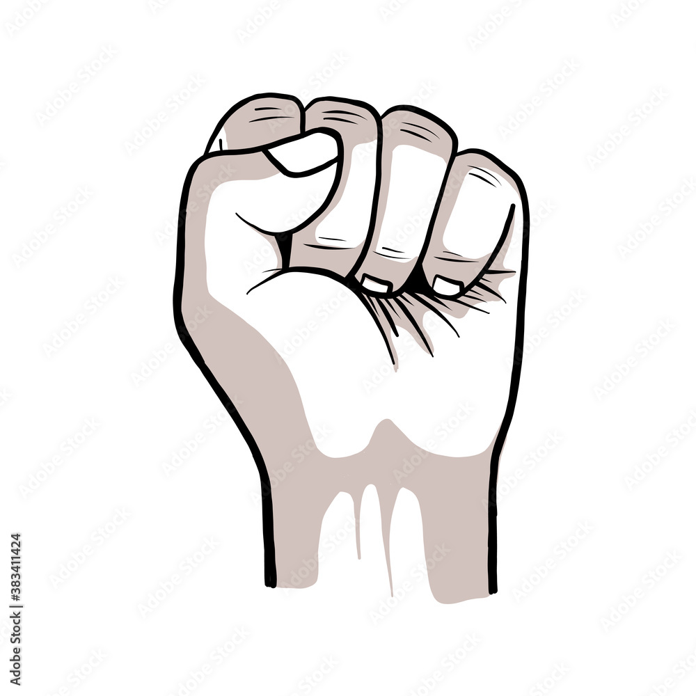 the raised fist, hand clenched vector illustration. power, strength, or protest symbol the raised fist, hand clenched vector illustration. power, strength, or protest symbol