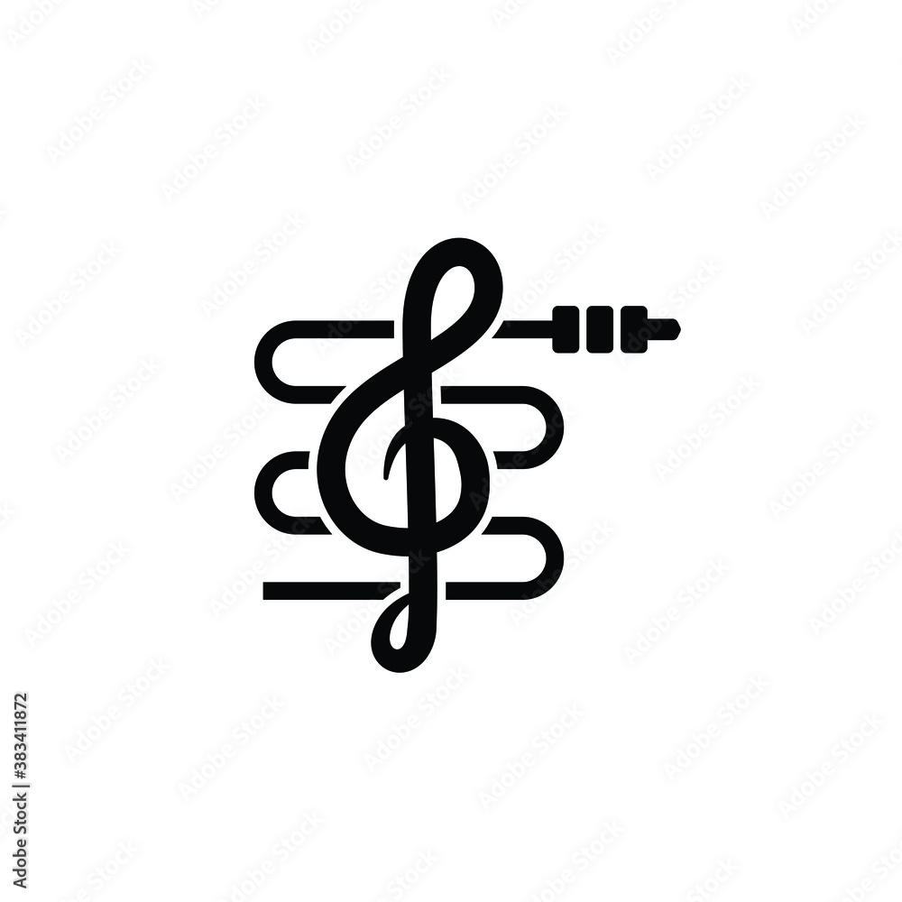 Sound melody note icon vector isolated on white, logo sign and symbol. Sound melody note icon vector isolated on white, logo sign and symbol.