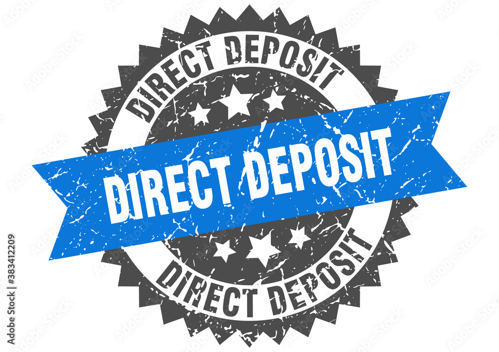 Obraz premium direct deposit stamp. grunge round sign with ribbon